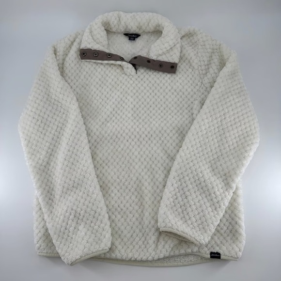 Eddie Bauer Tops - ✨Women’s Eddie Bauer Sherpa Pullover Snap Collar Size Small